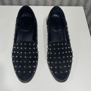 The Kooples black leather Studded loafers, size 9